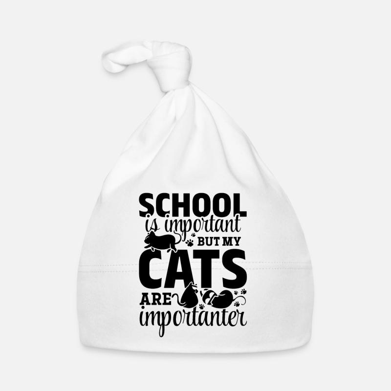 L’école est importante, mais mes chats sont importants Bonnet bio Bébé