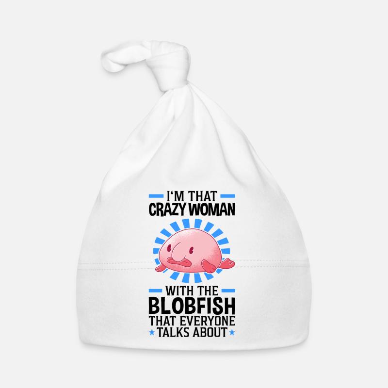 Femme folle avec le blobfish Bonnet bio Bébé