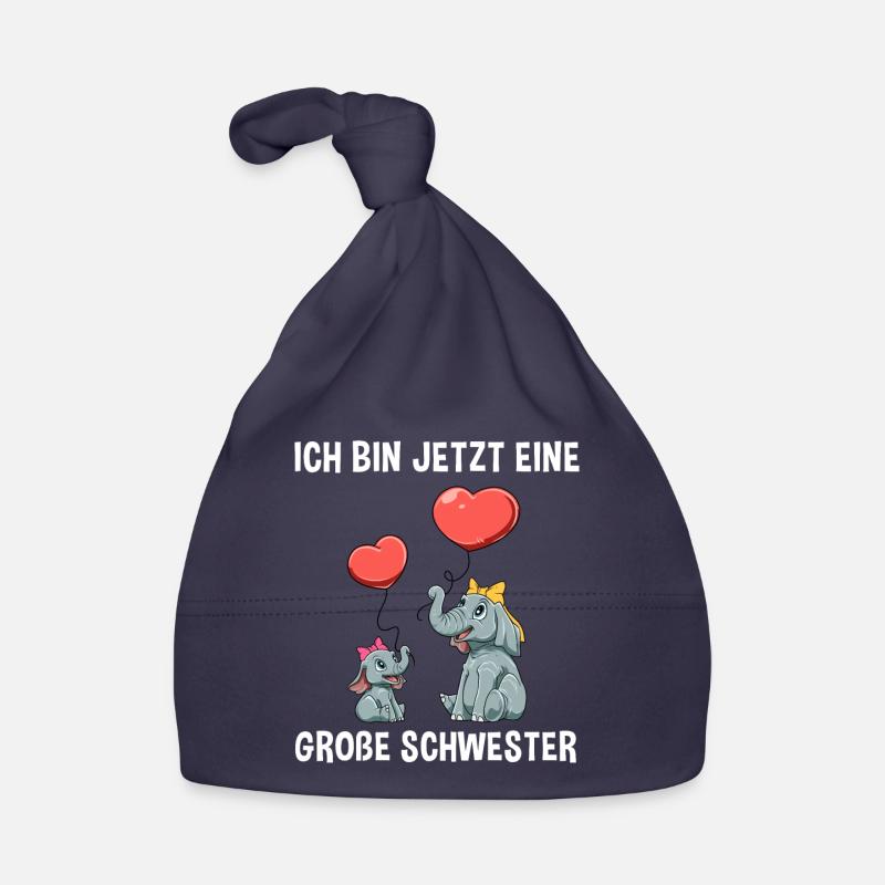 Elefanten Große Schwester Shirt - Geschwister Baby Bio-Mütze