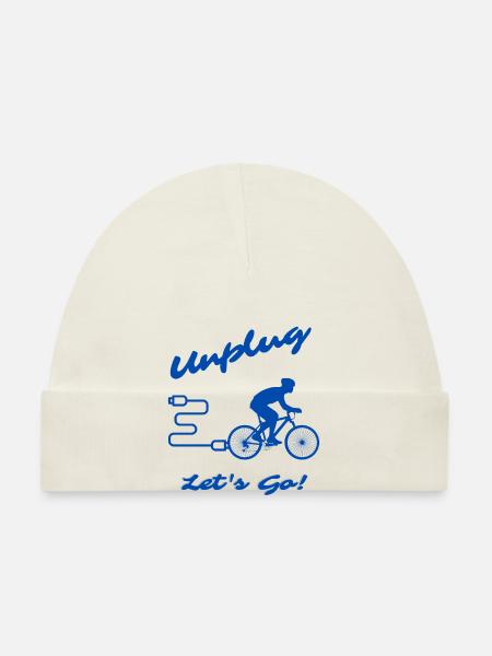 Unplug Let's Go - Baby Bio-Mütze - Weiß - Vorne