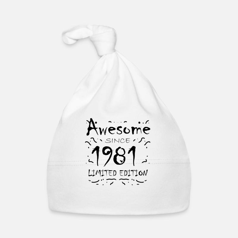 1981 - Né en 1981 - Bonnet bio Bébé - blanc