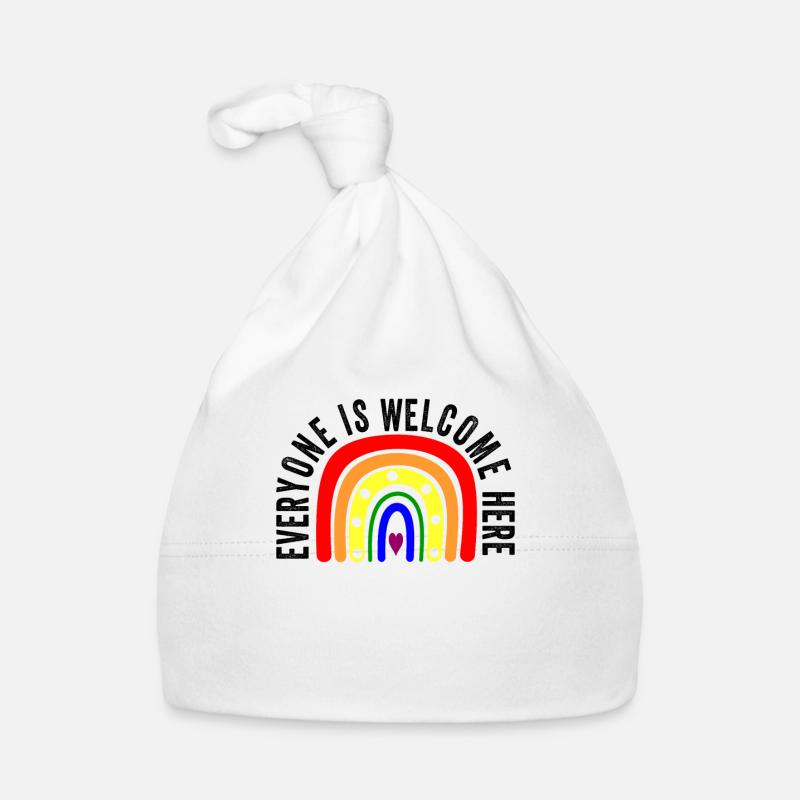 UNITY DAY Everyone is Welcome Here Boho Rainbow Organic Baby Cap