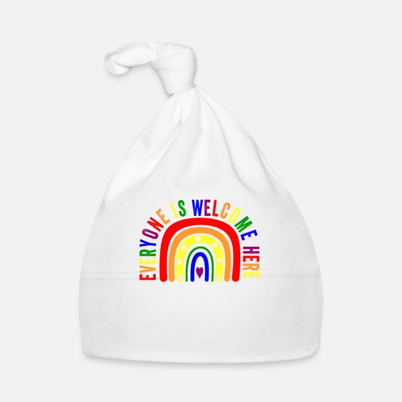 UNITY DAY Everyone is Welcome Here Boho Rainbow Organic Baby Cap