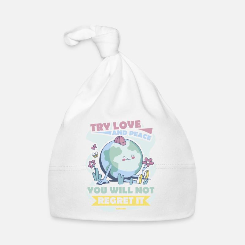 Erde blauer Planet Liebe Frieden Baby Bio-Mütze