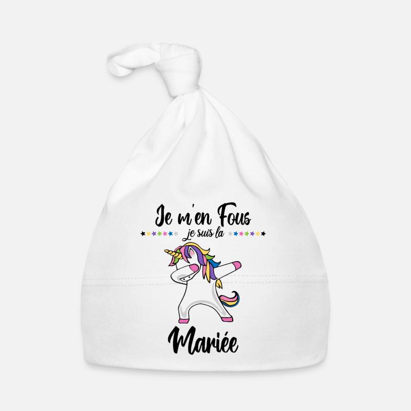 Je suis la future mariée evjf cadeau jeune fille - Bonnet bio Bébé - blanc