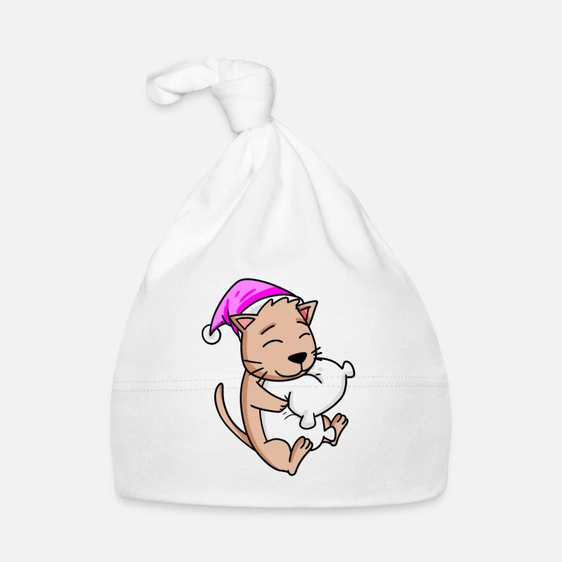 Chat avec oreiller Bonnet bio Bébé