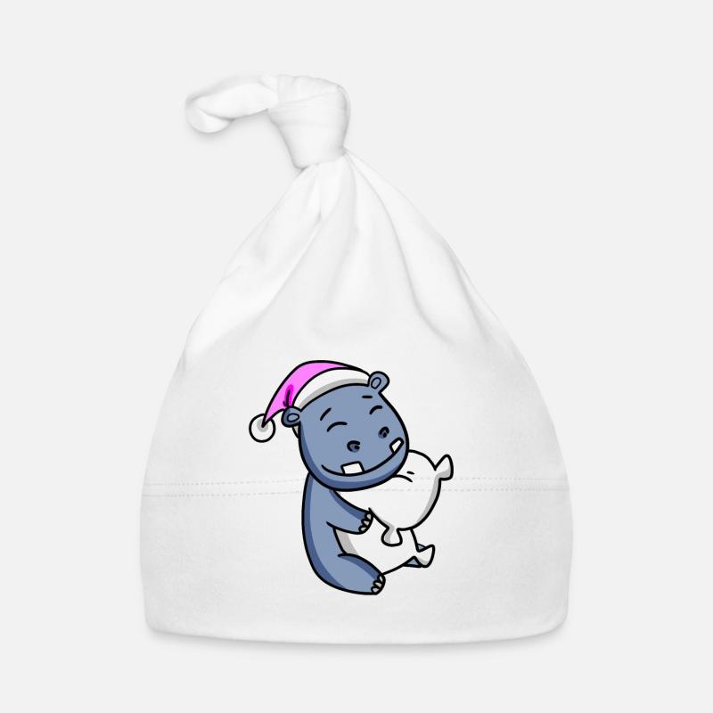 Hippo with pillow and sleeping cap Organic Baby Cap