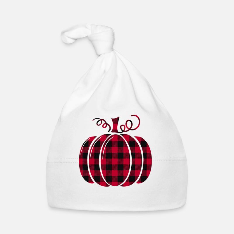Halloween Pumpkin Red Pattern Pumpkin Organic Baby Cap