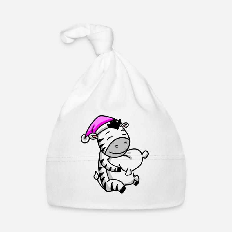 Zebra with pillow and sleeping cap Organic Baby Cap
