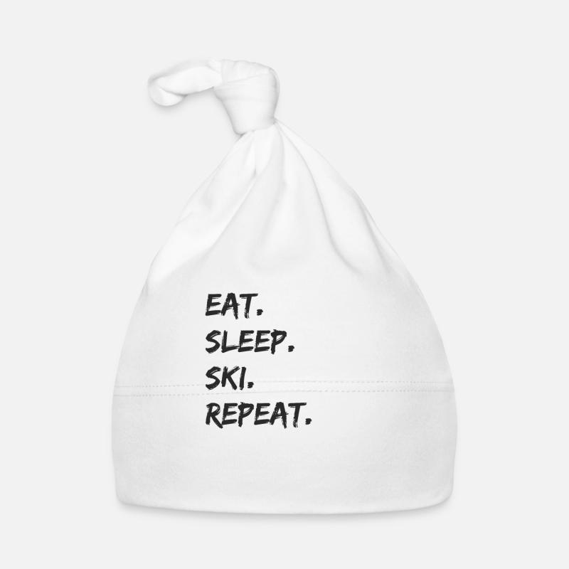 Ski - eat. Sleep. ski. repeat. Organic Baby Cap