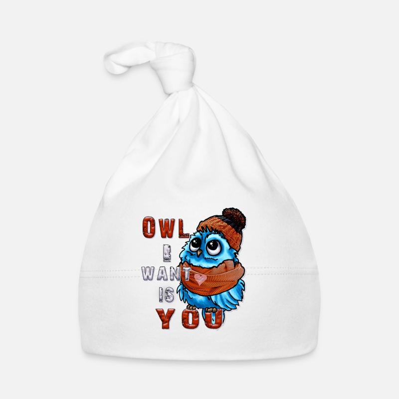 Süße Baby Eule mit Spruch Baby Bio-Mütze