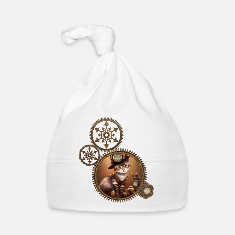 Petit chaton steampunk Bonnet bio Bébé