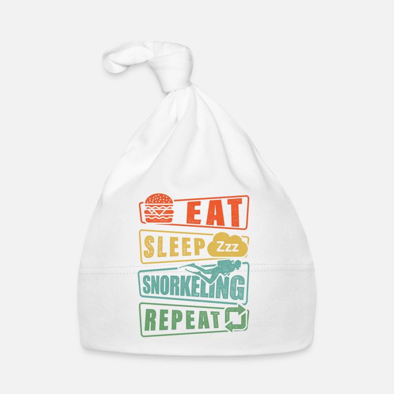 Eat Sleep Snorkel Repeat Scuba Diver Diving Snorke Baby Bio-Mütze