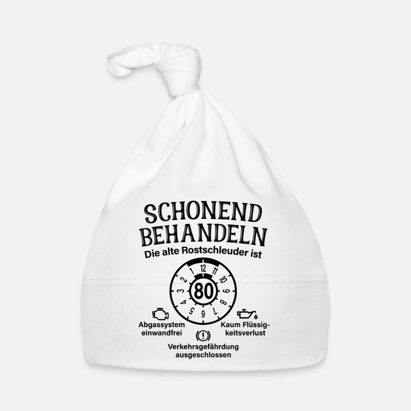 Schonend Behandeln 80. Geburtstag Rostschleuder 80 Baby Bio-Mütze