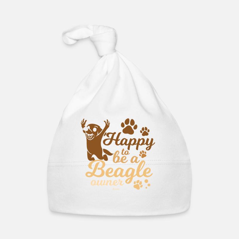 heureux propriétaire de chien Beagle Bonnet bio Bébé
