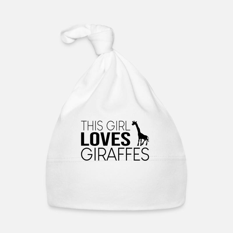 Mädchen Giraffe Spruch - Baby Bio-Mütze - Weiß