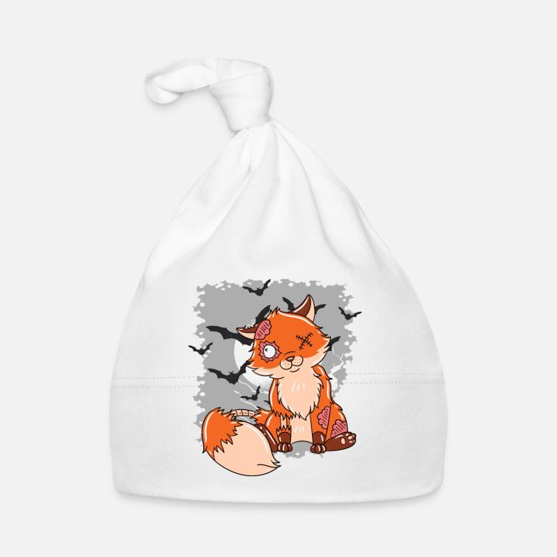 Halloween Zombie Animals Halloween Fox Organic Baby Cap