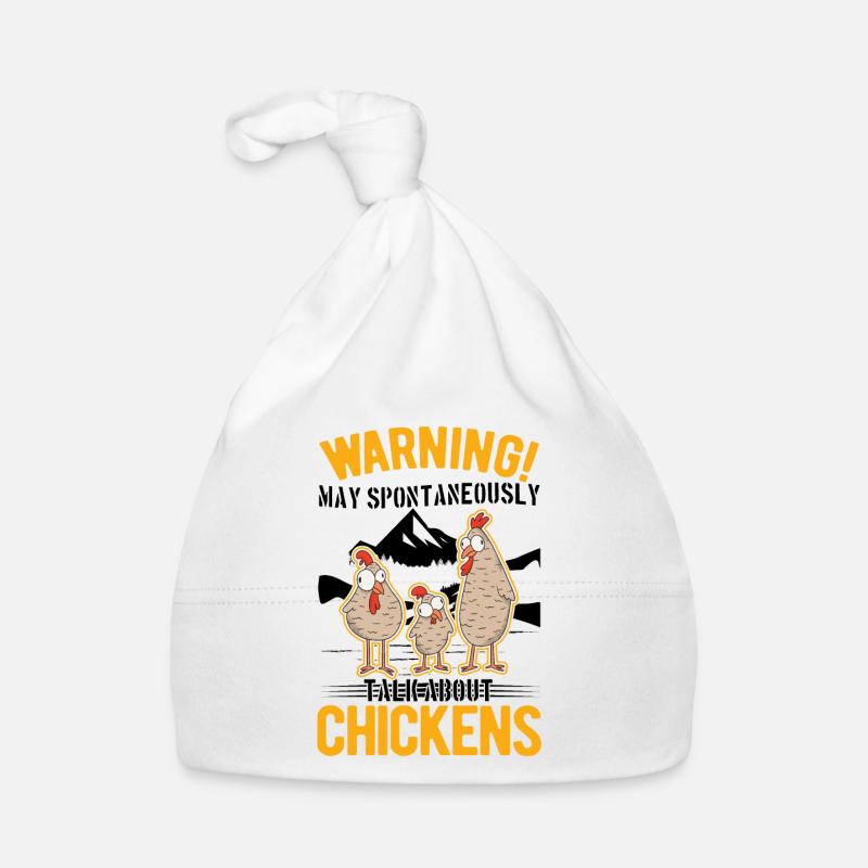Warning Chicken Farmer Chicken Organic Baby Cap