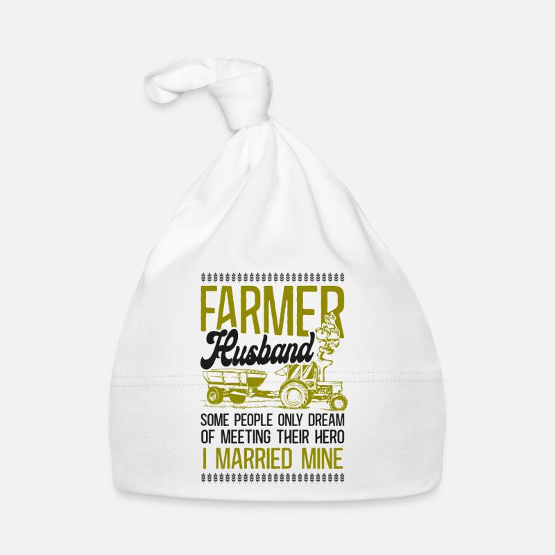 Farming Farmer Husband Tractor Organic Baby Cap
