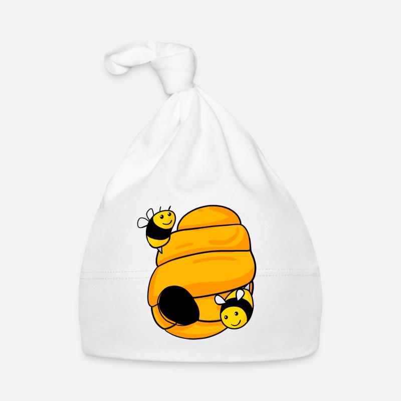 Bee nest with cute bees Organic Baby Cap