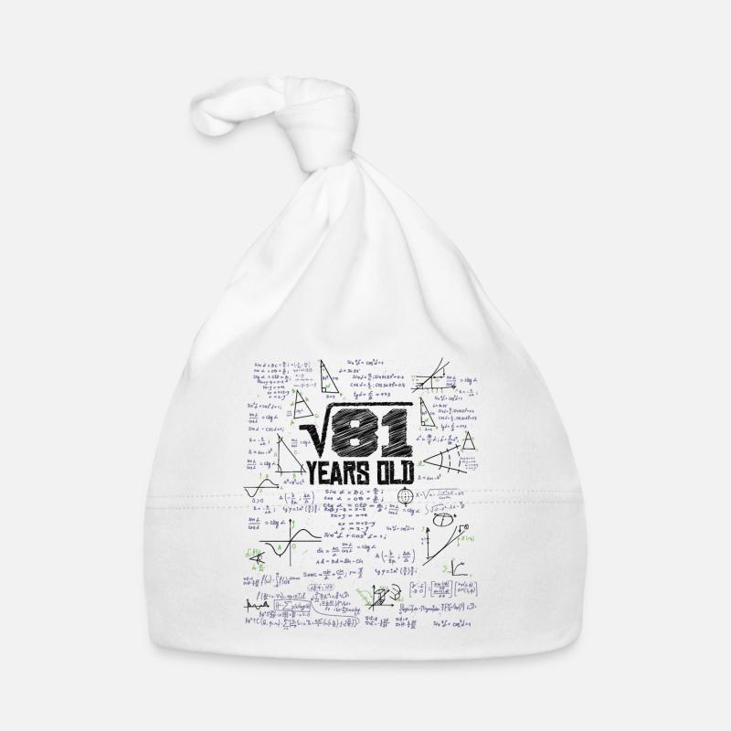 Square Root of 81 Math Nerd 9th Birthday Organic Baby Cap