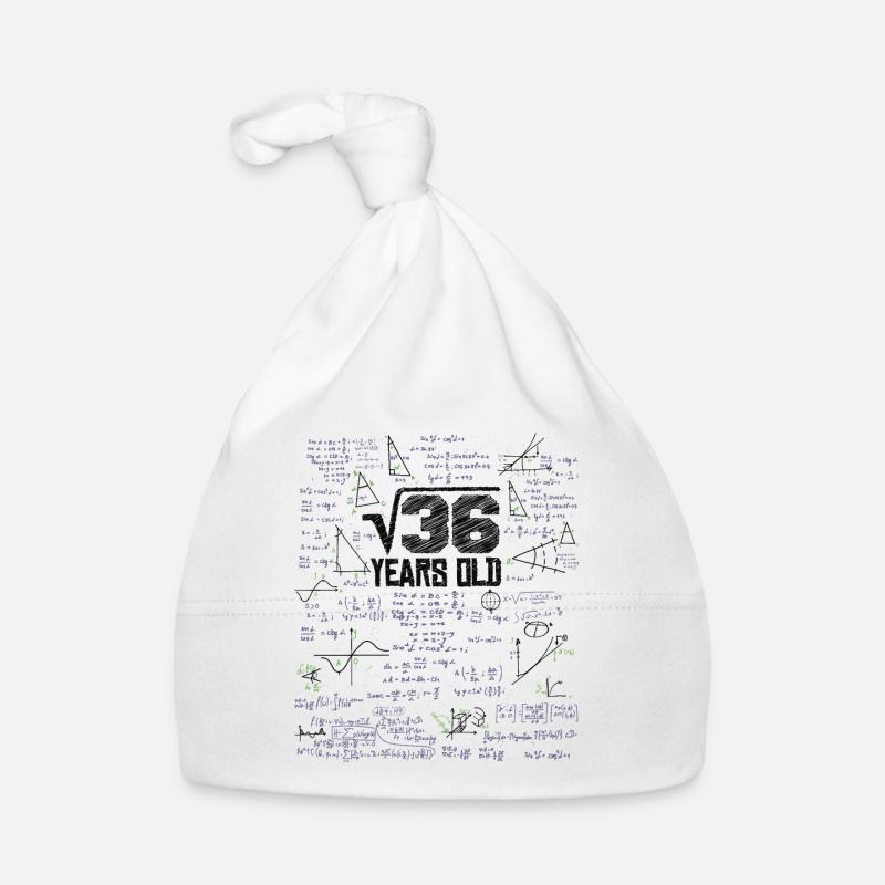 Square Root of 36 Math Nerd 6th Birthday Organic Baby Cap