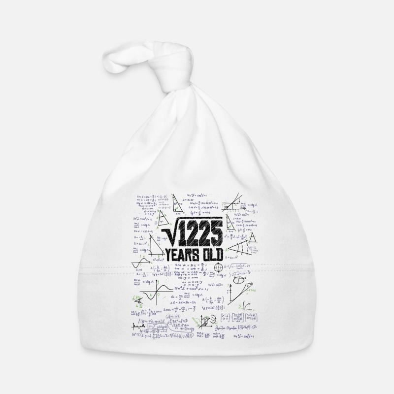 Square Root of 1225 Math Nerd 35th Birthday Organic Baby Cap