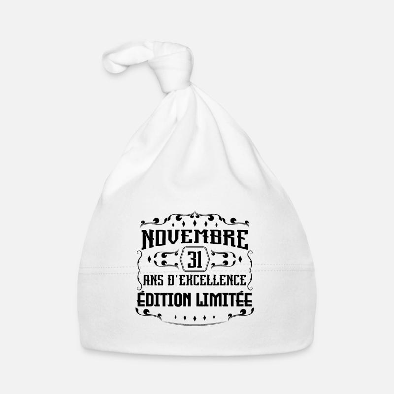 Novembre 31 Ans - Idée Cadeau Anniversaire Bonnet bio Bébé