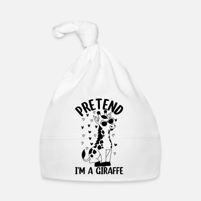 Girafe Prétends que je suis une girafe - Bonnet bio Bébé - blanc
