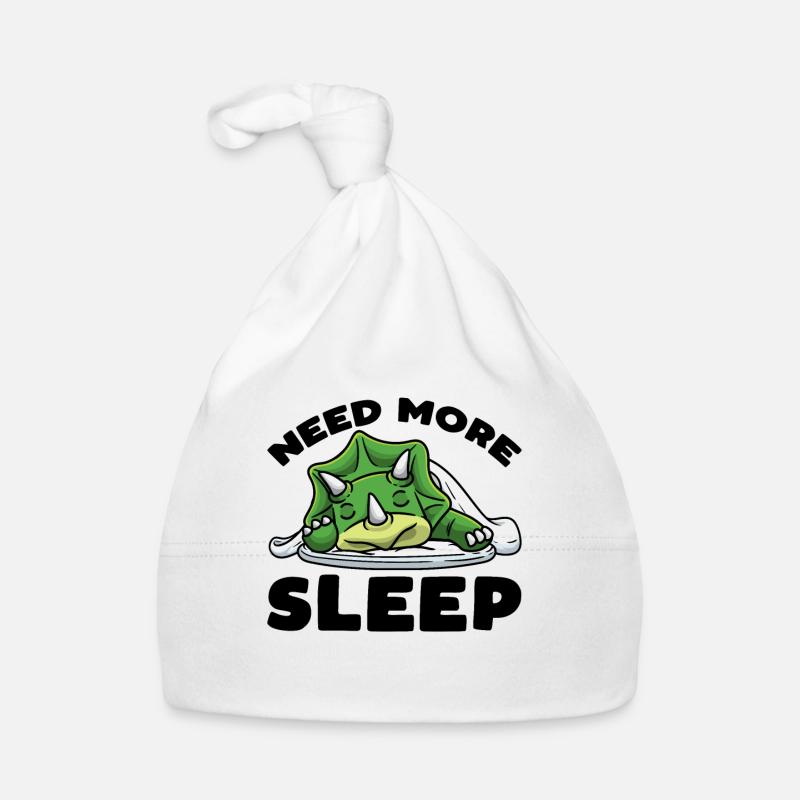 Need More Sleep Triceratops Dinosaurs Organic Baby Cap