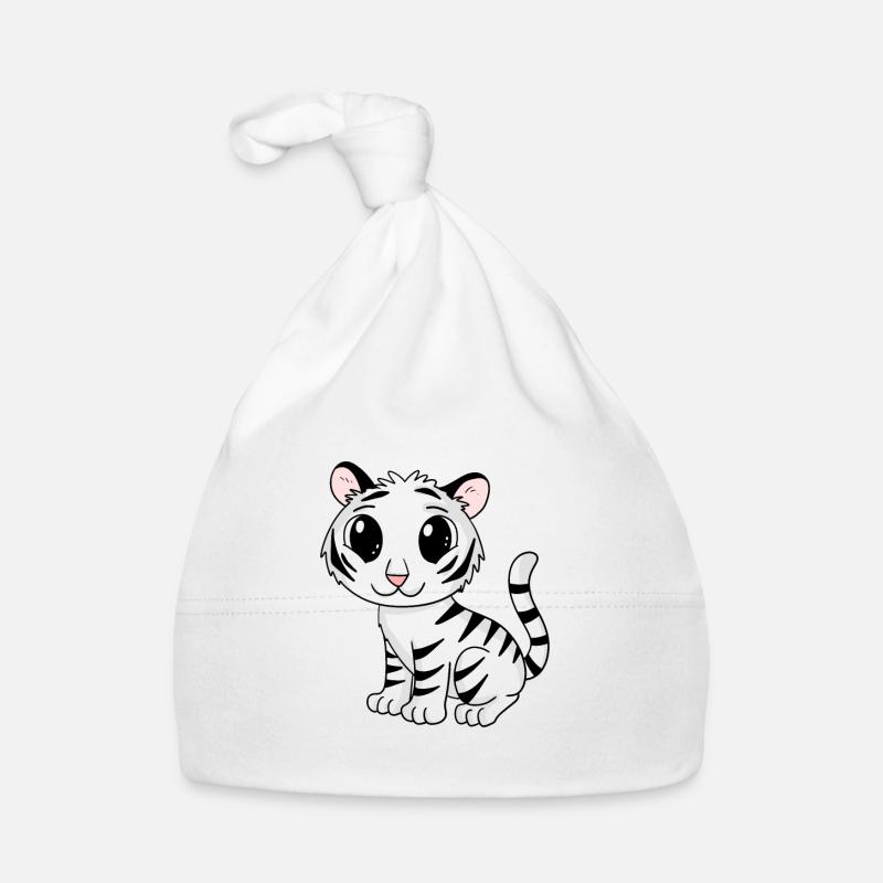 white tiger Organic Baby Cap