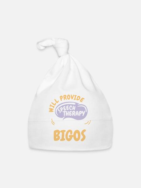Provide Speech Therapy for Bigos Funny Speech - Baby Bio-Mütze - Weiß - Vorne