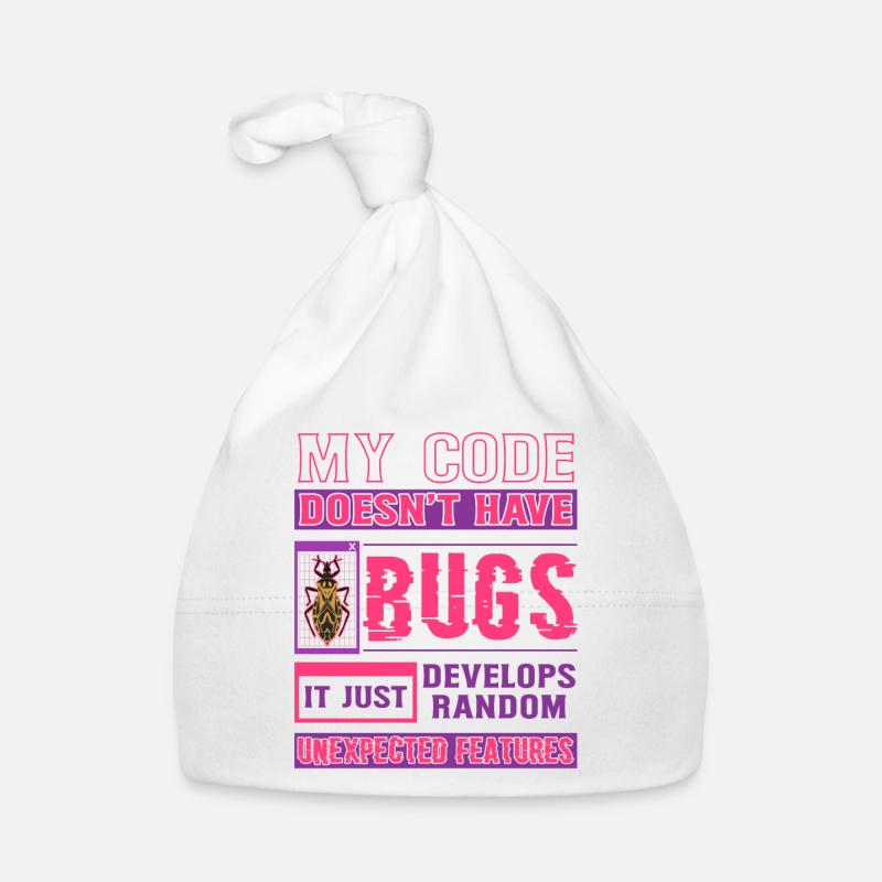 Developer My Code Hat Keine Bugs Funny Coding - Baby Bio-Mütze - Weiß