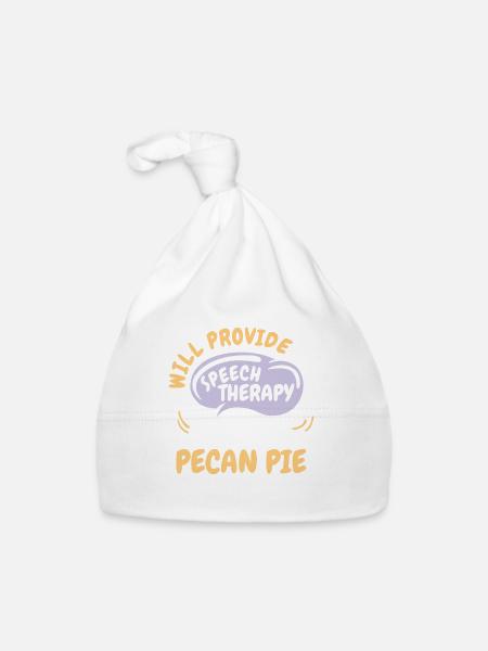 Provide Speech Therapy for Pecan Pie Funny - Organic Baby Cap - white - Front