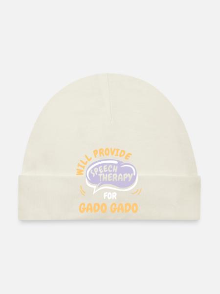 Provide Speech Therapy for Gado Gado Funny - Baby Bio-Mütze - Weiß - Vorne