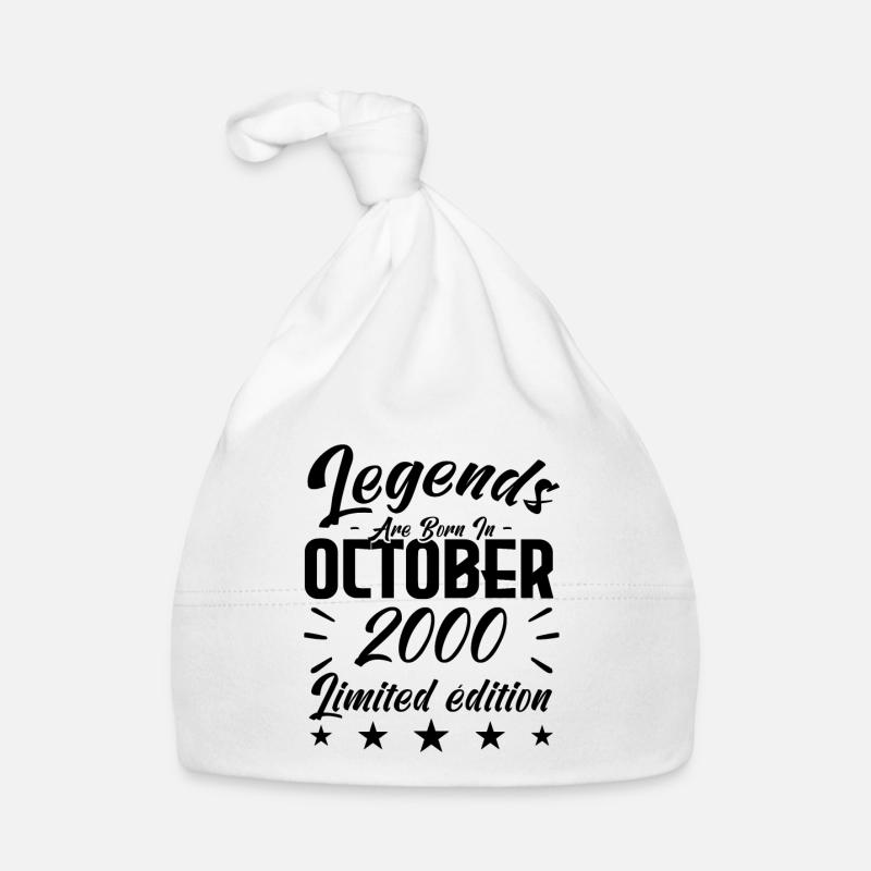 LEGENDS ARE BORN IN OCTOBER 2000 anniversary gift. Bonnet bio Bébé
