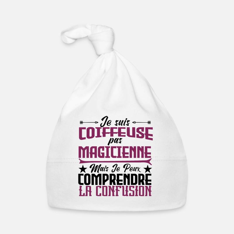 je suis Coiffeuse pas magicienne - Bonnet bio Bébé - blanc