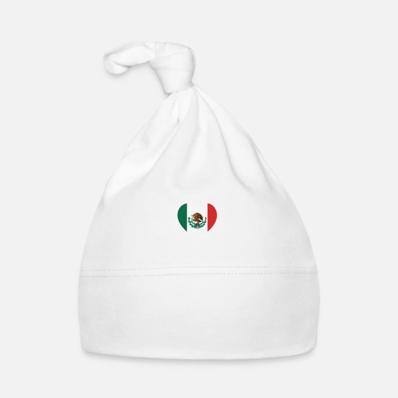 Mexico Heartbeat Drapeau mexicain Mexicain Bonnet bio Bébé