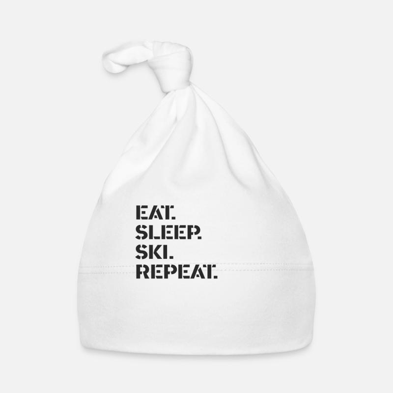 Ski - eat. Sleep. ski. repeat. Organic Baby Cap