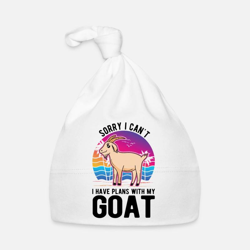 Chèvre Cadeau Chèvre Gardien Chèvre - Bonnet bio Bébé - blanc