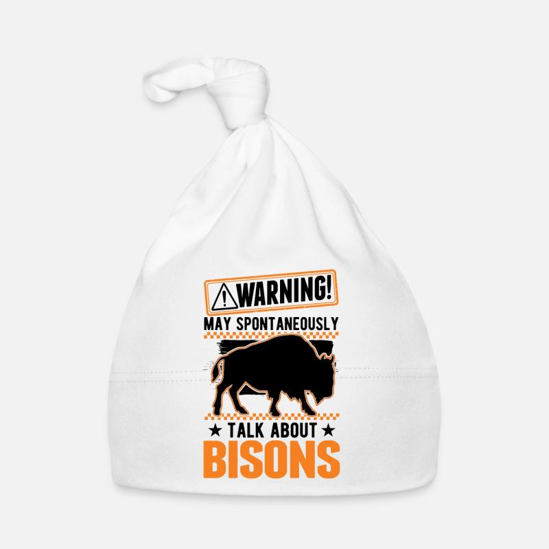 Warning Buffalo Bison Water Buffalo Organic Baby Cap