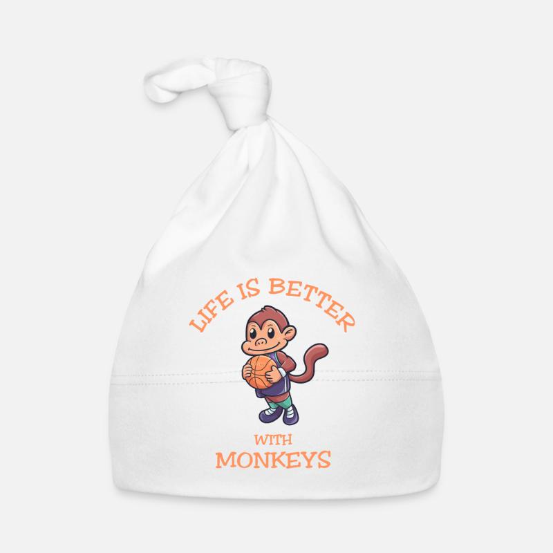 Life Is Better With Basketball Monkeys Baby Bio-Mütze