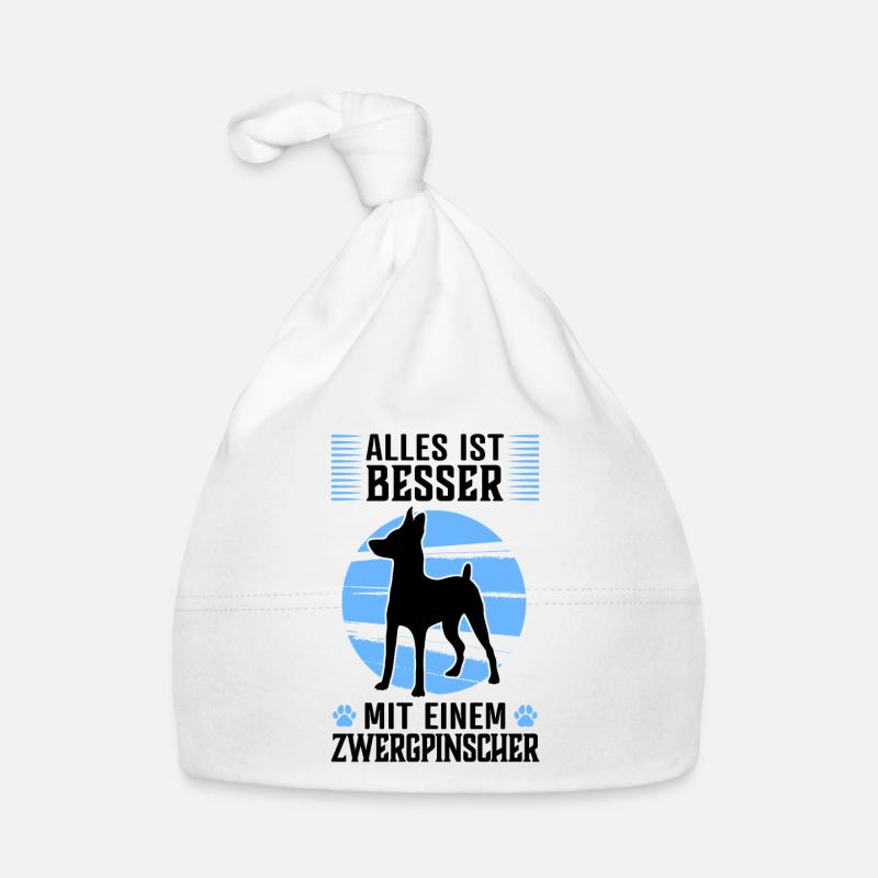 Alles besser mit Zwergpinscher Pinscher Baby Bio-Mütze