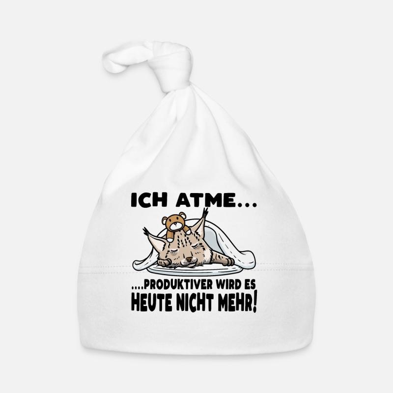 Luchs Katze Schlaf Schlafen Mit Kuscheltier Baby Bio-Mütze