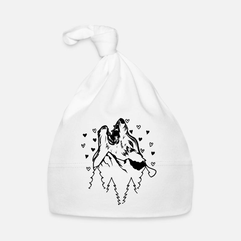 Wolfs Lover - Loups Animal Wolfhound Wolf Head Bonnet bio Bébé
