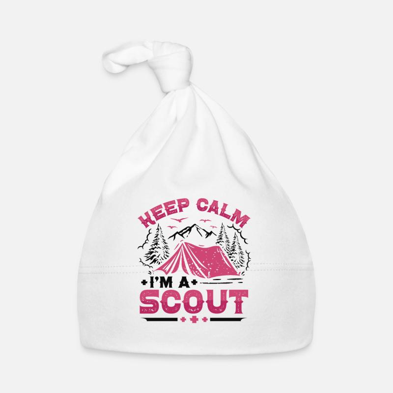 Scout Life Scout Camping Outdoor Scouting - Bonnet bio Bébé - blanc