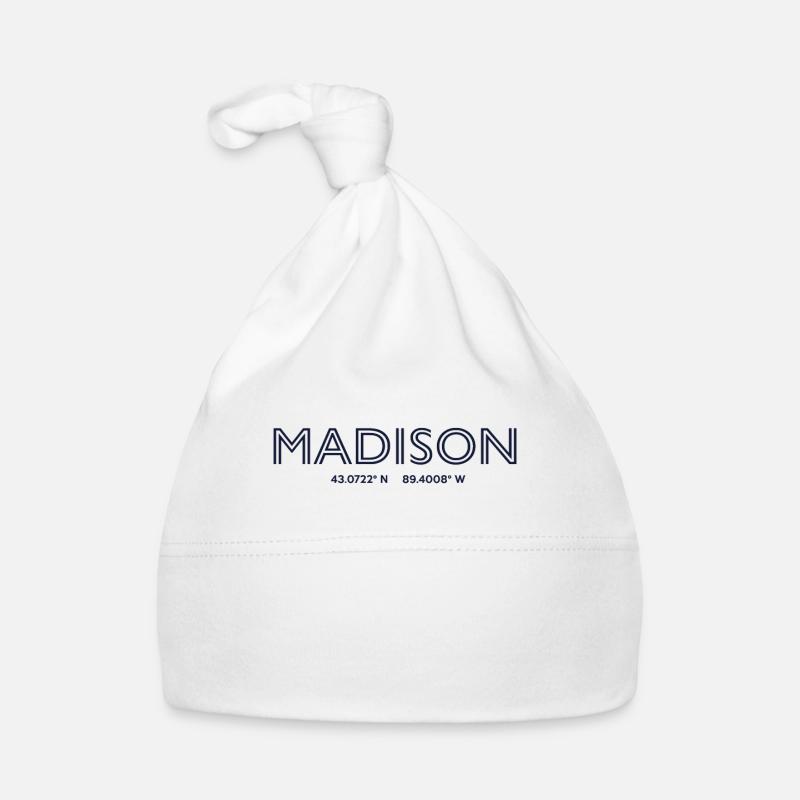 USA City Coordinates - Madison Organic Baby Cap