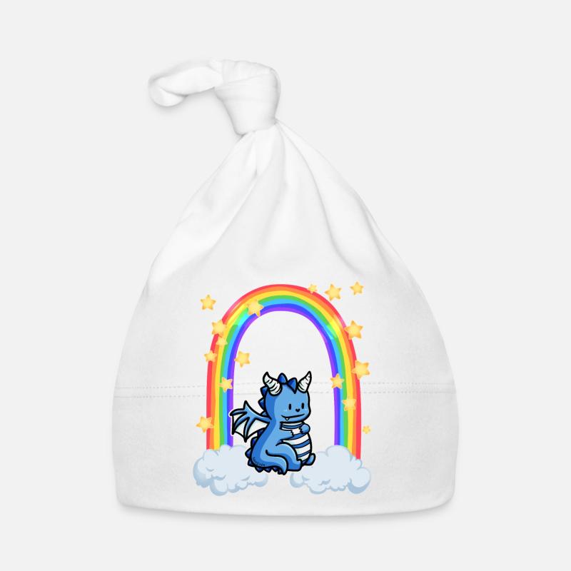 Drache Regenbogen Wolke Sterne Baby Bio-Mütze