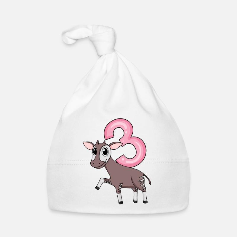 Mädchen 3 Jahre alt Okapi 3. Geburtstag Geschenk Baby Bio-Mütze