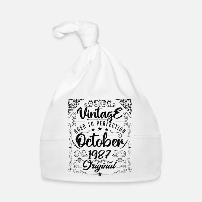 Vintage born in october 1987 - anniversary gift. Bonnet bio Bébé